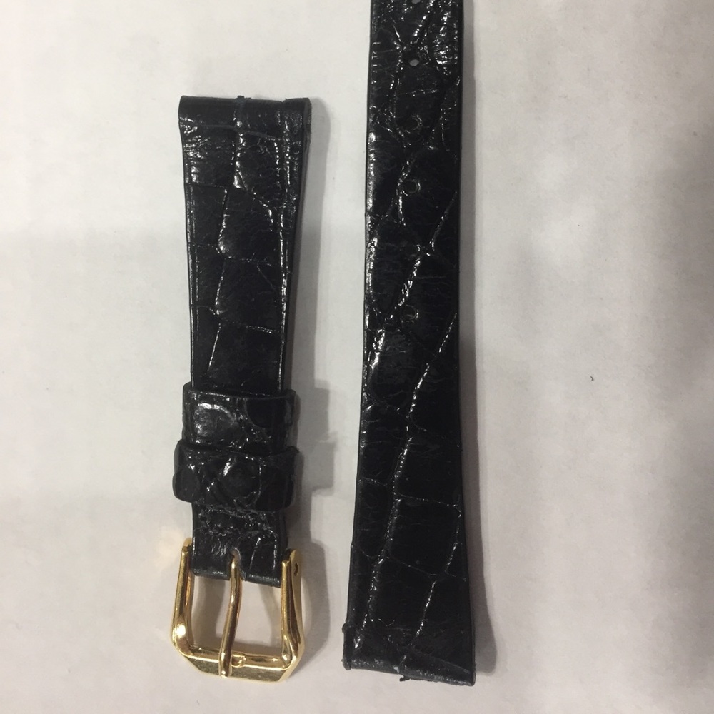 14mm Crocodile Black Canadian Woman's Watch Band